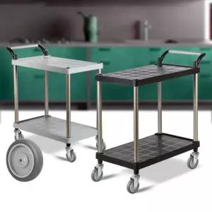 2단 회색바퀴 무빙카트 특대 써빙카 플라스틱 PP 웨곤