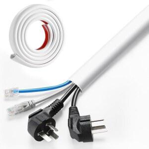 AGPTEK 벽 코드 하이더 78인치 - 자가 접착 와이어 커버 케이블 레이스웨이 유연한 PVC 홈 월 마운트 TV 컨실러 반려동물 보호기 관리, 고양이 개 씹지 않도록 보호, 높이 1.2인치 0.5인치