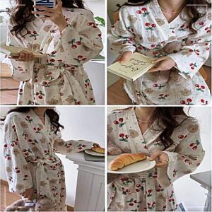 [2개구성] 롱 캐릭터 곰돌이 가운 옷 랩 목욕 샤워 체리곰돌이 HWFGJ8KE