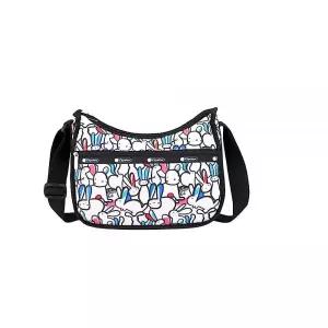 레스포색 LeSportsac Playful Bunnies 클래식 호보 크로스바디 백 + 화장품 가방 스타일 7520/색상 E804 기