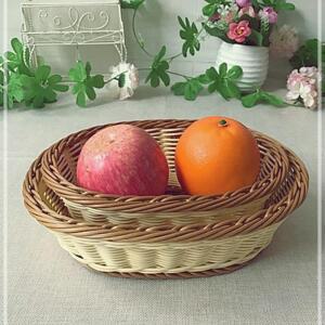 [2개구성] 대 과일 라탄 야채 타원형 고급 채소 바구니 LW63E248