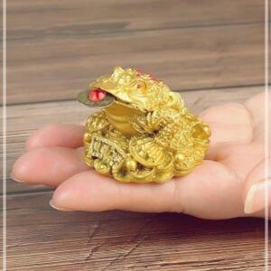 [2개구성] 풍수지리 황금 개업 선물 돈들어오는 두꺼비 행운 장식 삼족 미니 소원성취 금전운 LWE3900D