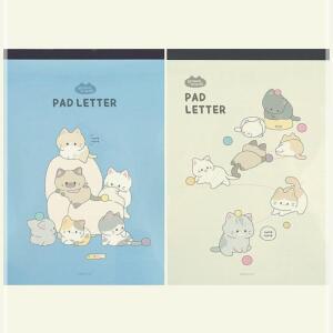 [2개구성] 냥냥 고양이편지지 손편지 고양이일러스트 단체선물 패드편지지 판촉물 2개 LWBF58C7
