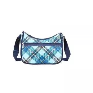 레스포색 LeSportsac Bold Plaid 클래식 호보 크로스바디 백 + 화장품 가방 스타일 7520/색상 E777 대형 모