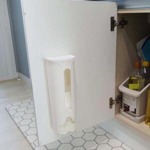 [2개구성] 화이트 벽부착 봉지 보관함 팩 정리함 봉투 비닐 AEWFFNOQN