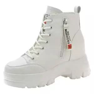 겨울용퍼워커부츠 통굽부츠 키높이 앵클 여자워커 퍼안감 방한 발편한 털 기모