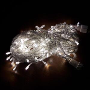 [2개구성] LED트리전구 100구 투명선 웜화이트 점멸전원코드포함 E크리스마스전구 E앵두전구 EWFB3F38