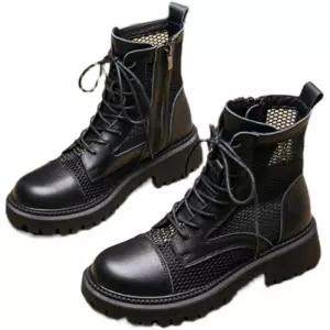 망사메쉬워커 펀칭 여름 마부츠 시원한 통굽워커 여성 통기성 시스루 부츠 앵글 레이스