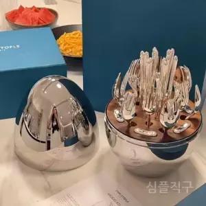 양식기세트 스푼 카페 나이프 달걀모양 디너 실버 은색 천연식기 포크 모던 중식