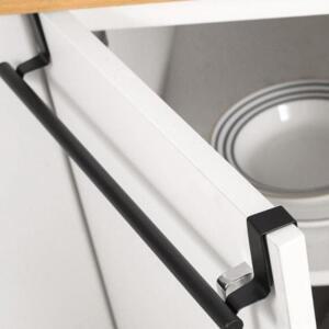 [2개구성] 싱크대도어거치 행주걸이 블랙대 화장실 욕실 스텐 무타공 주방 AEWE5D4F5