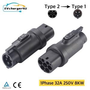 EVcharger4U IEC62196 타입 2 to SAE J1772 1 EV 어댑터 충전 컨버터 250V 32A GBT