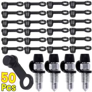1-50Pcs 바이크 오토바이 오일 드레인 스크류 캡 더스트 브레이크 블리드 니플 너트 커버 캘리퍼스 고무 액