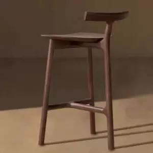 원목바의자 홈바 높은 카페 스탠딩 높이 호두색 의자 스툴