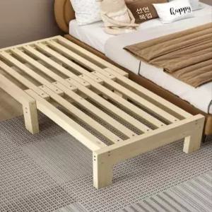 확장형 원목평상 폴딩 매트리스 침대 길이조절 프레임