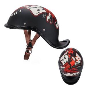 오토바이 반모 헬멧 빈티지 바이크 매트 여름 클레식 반모헬멧 L 블랙