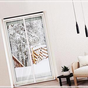 [2개구성] 프리미엄용자석방풍커튼-대 화이트 테이프 외풍차단비닐 바람차단 틈새차단 자석개폐식 우풍차단 IPWDA505D