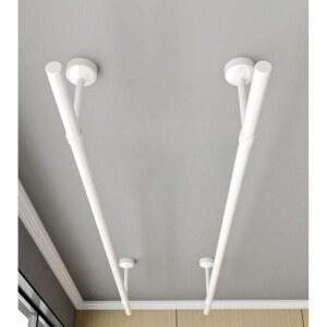 천장형 빨래건조대 빨래봉 일자 흰색 건조랙 폴 베란다 발코니