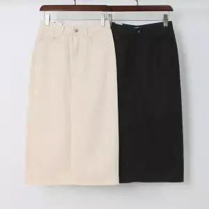 빅사이즈면치마 P365L409 데일리데님면H롱스커트 LO (19280201A)