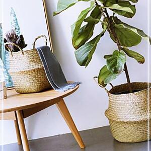 [2개구성] 수납 S 자연을품은 라탄 왕골 화분 해초 바구니 IPW653EC8