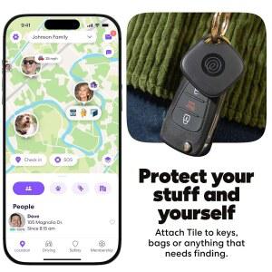 LIFE360 타일 호환됩니다 블루투스 1팩 등을 트래커 IOS와 파인더 파인더 가방 휴대폰 ANDROID 위한 아이템 로케이터 모두 블랙
