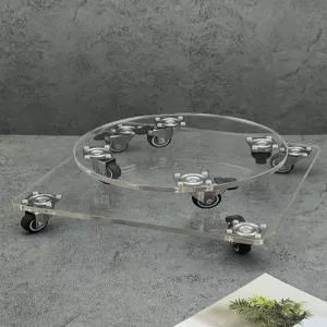 화분 거치대 받침대 아크릴 이동식 인테리어 바퀴 식물