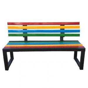 야외 무지개 벤치 블랙 대기 정원 쉼터 길이 공원 휴게실