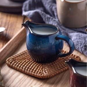 미니 빈티지 우유 세라믹 80ml 주전자 가정용 냄비 달린 손잡이가 용품 소스 주방