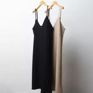 빅사이즈뷔스티에원피스 J297L409 골지브이넥끈롱원피스 HG (19145780A)