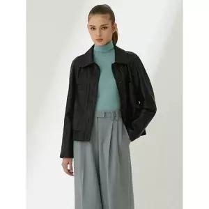 리오벨 25 봄 FAUX 레더 블루종 자켓 390175