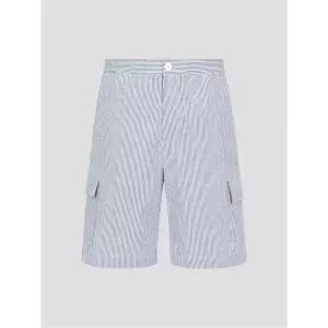 매장정품 빈폴 BEANPOLE MEN 시어서커 스트라이프 하프 팬츠 네이비 BC5325C43R 660395