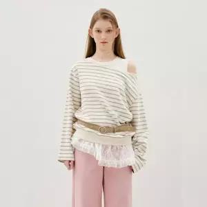 [백화점 홈쇼핑 정품] 올리브데올리브 스트라이프 보트넥 티셔츠 OE6SE2060