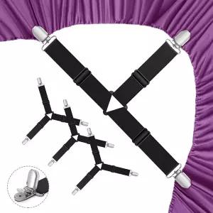 WENYINGOK 침대 시트 홀더 스트랩 미끄럼 방지 클립 업그레이드 모서리용 쉽게 설치할 수 있는 조절 가능한