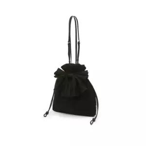 [매장정품] 닥스 WOMENS ACCESSORIES 블랙 리본장식 복조리 플리츠 숄더백 DCBA5E981BK