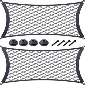 트렁크 RV 보트 가정용 화물 보관용 나사와 후크가 달린 JINGKE 소형 화물망 포켓 엘라스틱 메쉬 차량용