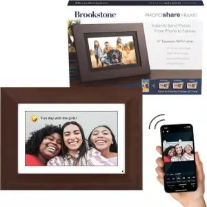 Brookstone 8인치 WiFi 디지털 사진 프레임 무료 공유 v2 앱으로 휴대폰에서 프레임으로 또는 동영상 전송