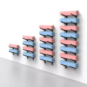 벽걸이 폼롤러 거치대 정리함 수납 필리테스 헬스장 선반