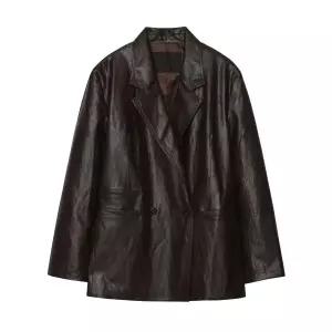 ㅇ매장정품ㅇ LEFTSEOUL 신세틱 레더 오버핏 자켓 [브라운] LMOJK04E1BR 102913