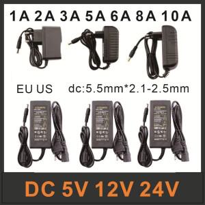 LED 범용 충전기 DC 220V AC 5V 6V 8V 9V 10V 전원 공급 어댑터 1A 2A 3A 5A 6A 8A EU US 드라이버