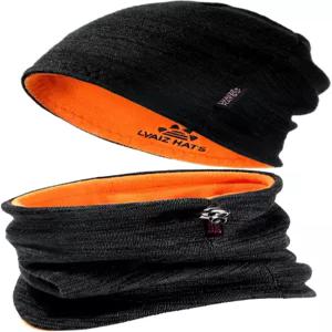 남성용 겨울 비니 모자 스카프 니트 두꺼운 플리스 안감 따뜻한 방풍 스키 스컬 캡 넥 워머 게이터 페이스