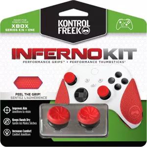 One 및 Series X 컨트롤러용 KontrolFreek FPS Freek Inferno 퍼포먼스 키트 썸스틱 그립 포함 빨간색