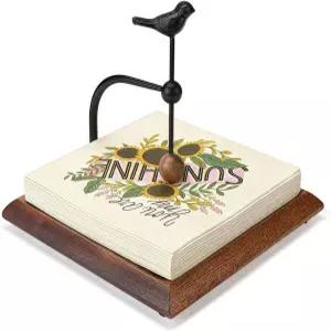 블용 새 냅 홀더 프리미엄 원목 플랫 디스펜서 빈 스퀘어 칵테일 종이 핸드 타월 스탠드 레스토랑 농가