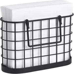 HOMECLASS6 블랙 냅 홀더 - 주방 농가 장 빈 홀더. 블 바 또는 레스토랑용 직립형 종이 매트 블랙.