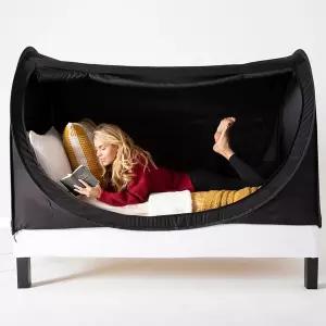 프라이버시 팝업 이클립스 침대 텐트 커튼(블랙 트윈)