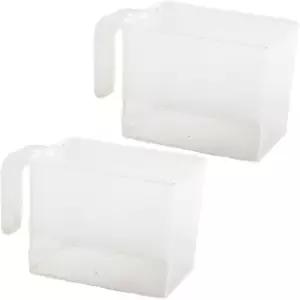 8006 주스기 교체용 그릇 세트 - 펄프 및 주스 컬렉션 스틱 투명 용기 컵(직사각 2개)