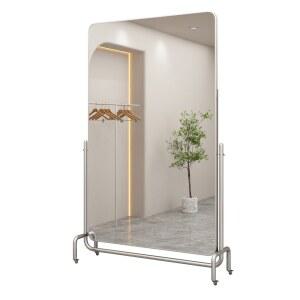 실 레임 이동식 전신거울 아치형 플로어 스탠드 의류