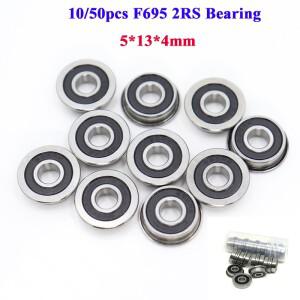 10피스/50피스 F695 2RS 베어링 5x13x4mm ABEC-5 플랜지 소형 5x13x4 볼 VORON Mobius 2 / 3 3D 프린터