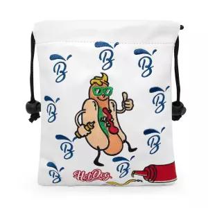 BAIRBRE Golf Valuables 파우치, 드로스트링이 있는 핫도그 골프 파우치 백, 가죽 티 백 남성용 여성용