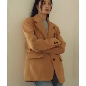 ㅇ매장정품ㅇ DOFFSEPT Vegan Leather Suede Blazer in Camel DSWVSVLJ03CML 102887