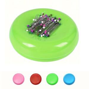 1피스 마그네틱 핀 쿠션  라운드 플라스틱 바느질 바느질 바늘 홀더 푸시로드 헤어 클립