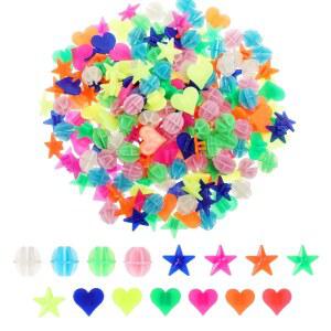 Gsbnjuy 210pcs 바이크 스포크 비드가 어두운 색의 자전거 플라스틱 사이클 클립 비드 휠 다양한 색상 장식용 라운드